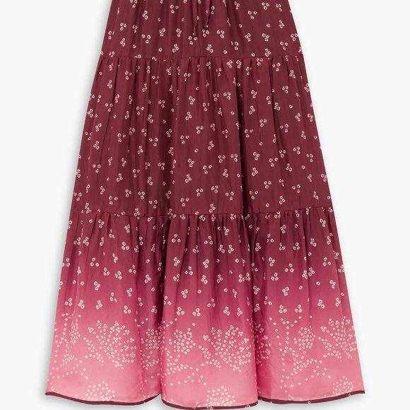HANNAH Layla tiered printed silk-habotai skirt - Picture 1 of 6